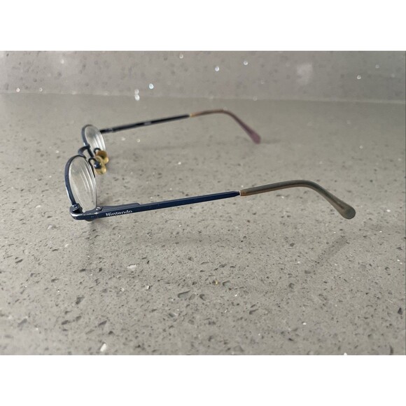 Vintage Nintendo WMN105 220 Blue Metal Oval Eyeglasses FRAMES ONLY 43-18-120